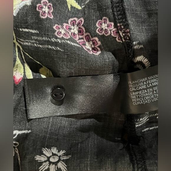 Zara Black Boho Printed Floral Dress Maxi Long Women’s Extra Small Rare Unique - Picture 10 of 10